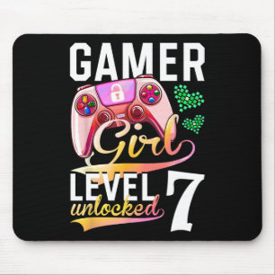 Girl Level 7 Unlocks Videospiel 7. Geburtstag Mousepad