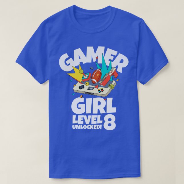 Girl Level 8 unverschlossen T-Shirt (Design vorne)