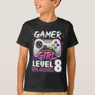 Girl Level 8 unverschlossenes Videospiel 8. Geburt T-Shirt