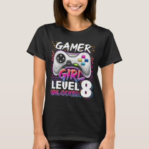 Girl Level 8 unverschlossenes Videospiel 8. Geburt T-Shirt