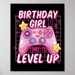 Girl Level Unlock Video Game Geburtstagsgeschenke Poster