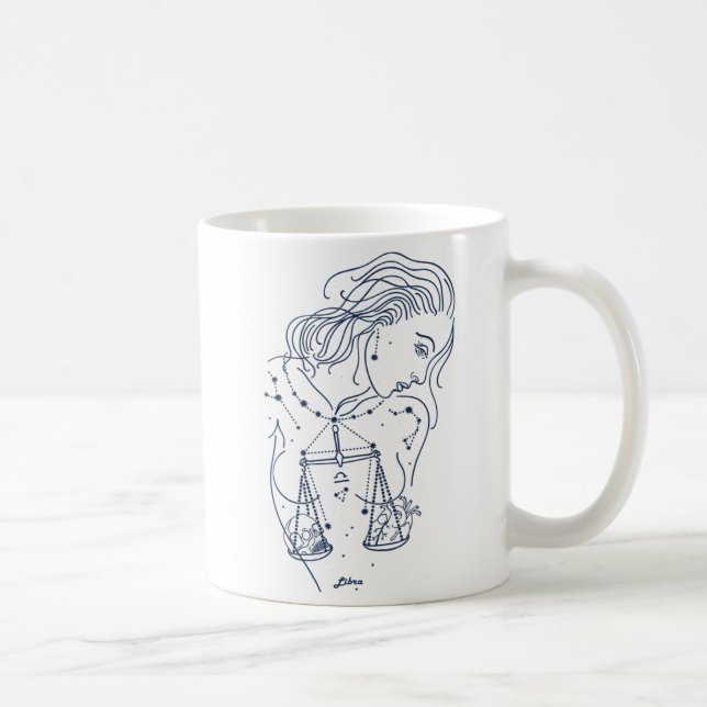 Girl Libra Zodiac Sign Kaffeetasse (Rechts)
