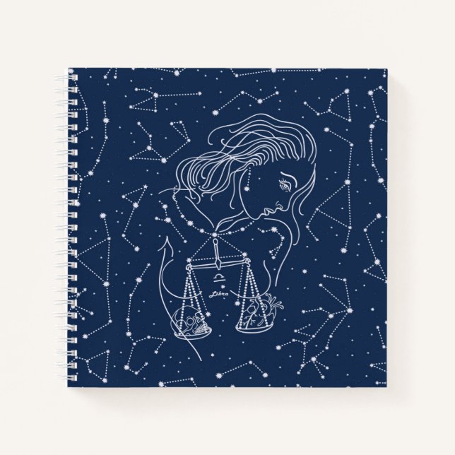 Girl Libra Zodiac Sign Notizbuch (Vorderseite)