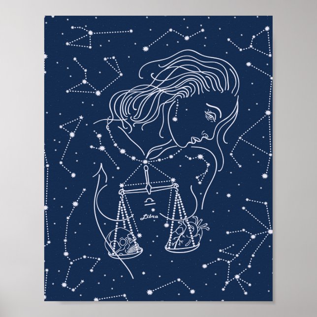 Girl Libra Zodiac Sign Poster (Vorne)