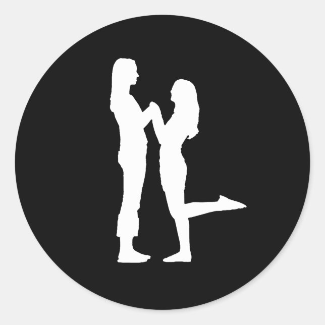 Girl-Liebe - Runder Aufkleber (Vorderseite)