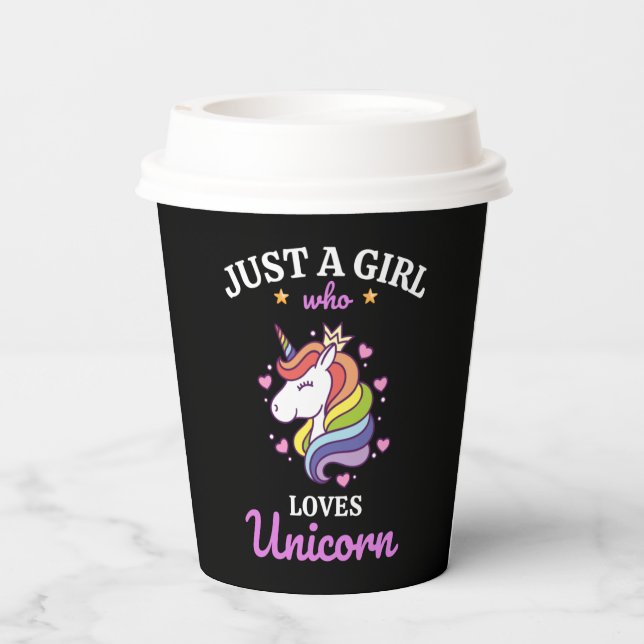 Girl Liebe Unicorn Pappbecher (Rückseite)
