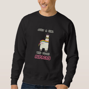 Girl Lieben Alpacas Llama Rainbow Carl Sweatshirt