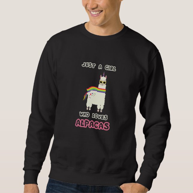 Girl Lieben Alpacas Llama Rainbow Carl Sweatshirt (Vorderseite)