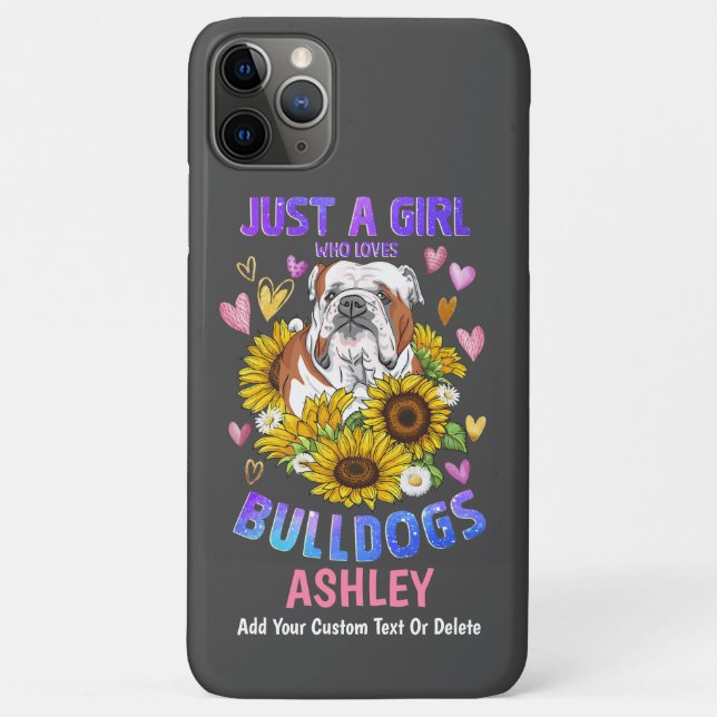 Girl Lieben English Bulldog Sunflower Case-Mate iPhone Hülle (Rückseite)