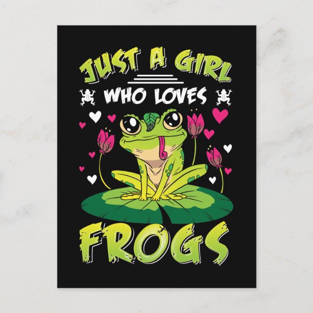 Girl Lieben Frogs Tochter Kawaii Frosch Lover Postkarte (Vorderseite)