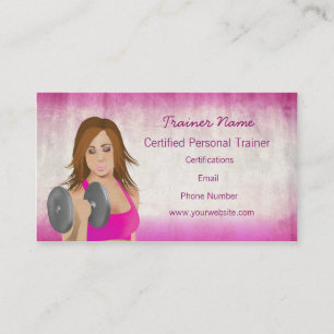 Girl Lifting Personal Trainer Business Card Visitenkarte