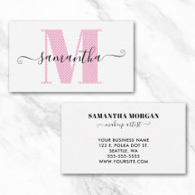 Girl Light Pink und White Polka Dot Monogramm
