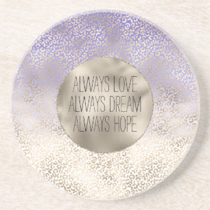 Girl Lila Gold Ombre Leopard Print Getränkeuntersetzer