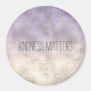 Girl Lila Gold Ombre Leopard Print Magnet