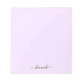 Girl Lila Monogram Modernes Script Personalisiert Notizblock
