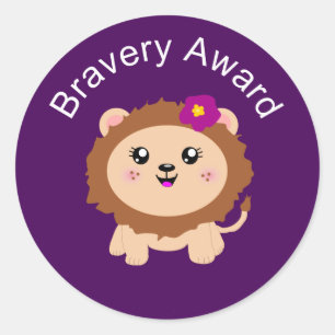 Girl Lion Bravery Award - Sticker für Mutigkeit