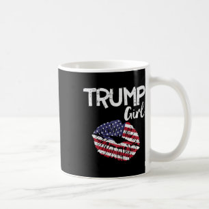 Girl Lips US sa Flag Pro Abstimmung für Donald 202 Kaffeetasse