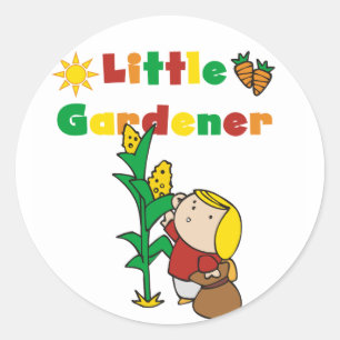 Girl Little Gardener T - Shirt und Geschenke Runder Aufkleber