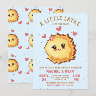 Girl Little Latke Hanukkah Baby Shower Einladung