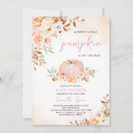 Girl Little Pumpkin Baby Shower Einladung