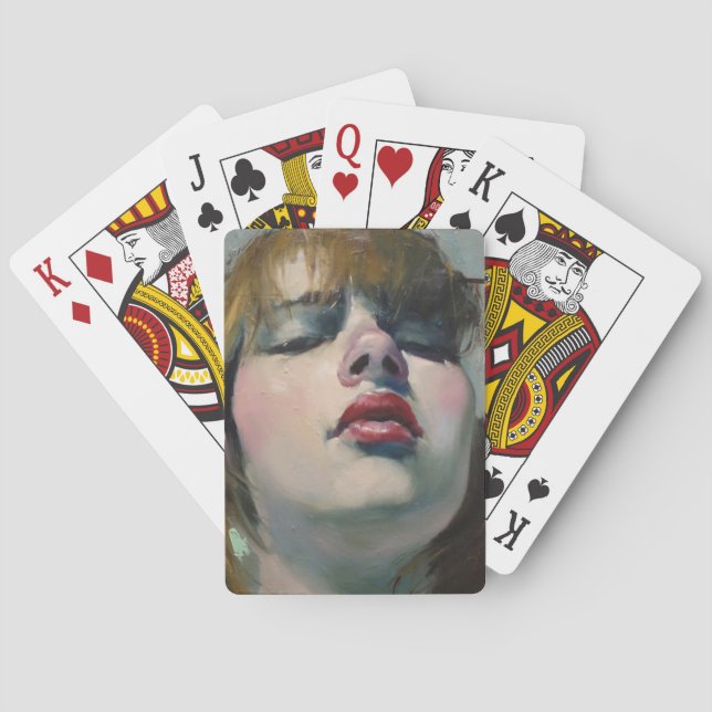 Girl Looking Down (von Malcolm T. Liepke) Spielkarten (Rückseite)