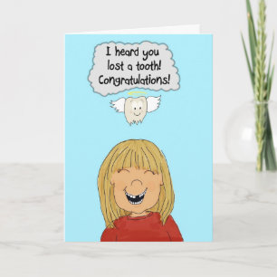 Girl Lost Tooth Teeth Growing Up Paper Card Karte