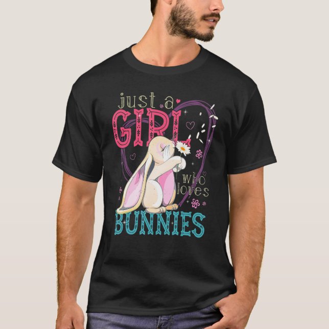 Girl Loves Bunnies  Rabbit  Zookeeper T-Shirt (Vorderseite)