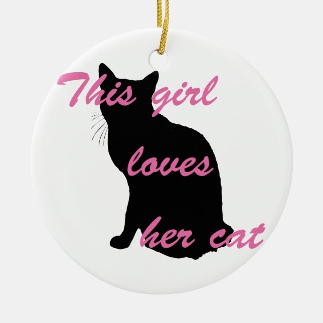 Girl loves cat keramik ornament (Vorne)