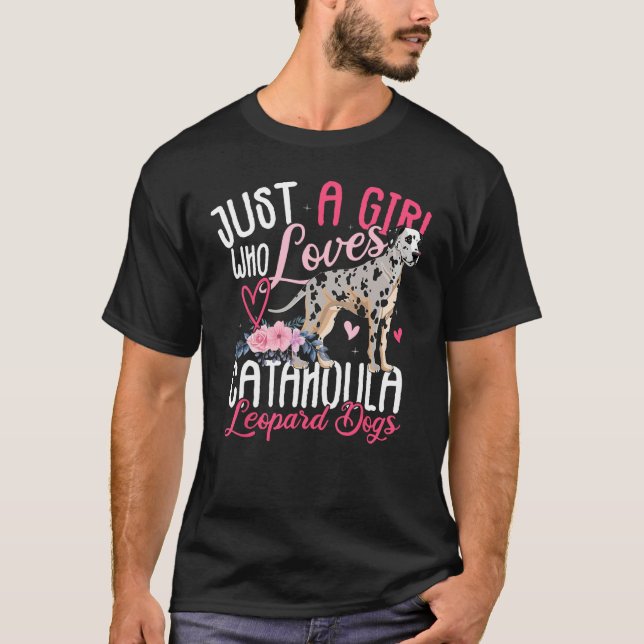 Girl Loves Catahoula Leopard Dogs  Dog T-Shirt (Vorderseite)