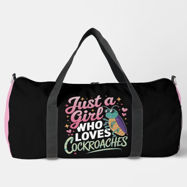Girl Loves Cockroaches Bug Humor Duffle Bag (Vorderseite)