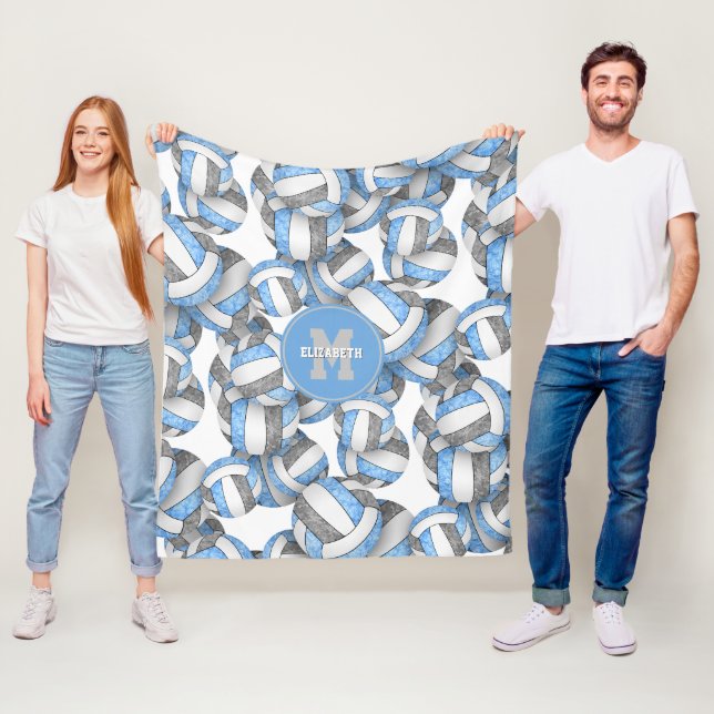 Girl-lt-graue Volleyball-Mannschaftsfarben Fleecedecke (Beispiel)