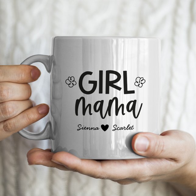 "Girl Mama" Muttertag Personalisierten 2 Kindernam Kaffeetasse (Von Creator hochgeladen)