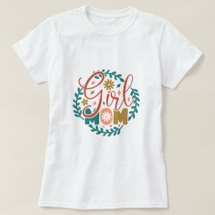 Girl-Mama Retro-Typografie T-Shirt
