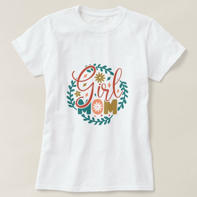 Girl-Mama Retro-Typografie T-Shirt (Design vorne)