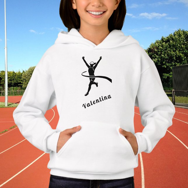 Girl Marathon Runner Cross Country & Name Hoodie (Von Creator hochgeladen)
