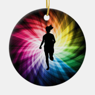 Girl Marathon Runner Keramik Ornament