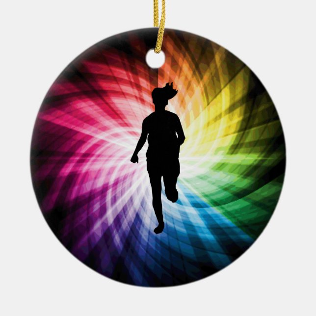 Girl Marathon Runner Keramik Ornament (Vorne)