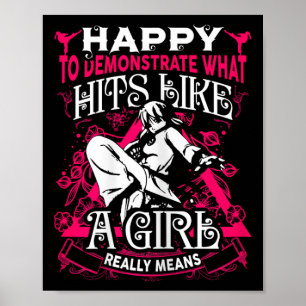 Girl Martial Arts Sprichwort Karate Kung Fu Quote Poster