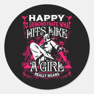Girl Martial Arts Sprichwort Karate Kung Fu Quote Runder Aufkleber