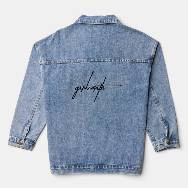 "Girl Math" Funny Trendy Zitat Jeansjacke (Rückseite)