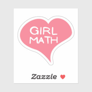 GIRL MATH Pink Liebe Herz Vinyl Sticker