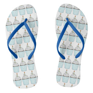 Girl Mattiert Cupcake Candle Sprinkles Flip Flops