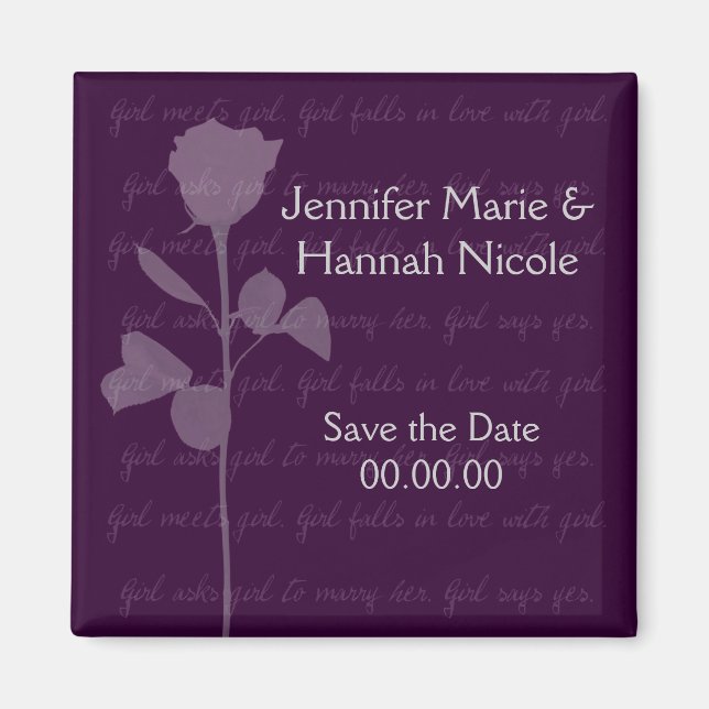 Girl Meets Mädchen Save the Date Magnet (Vorne)