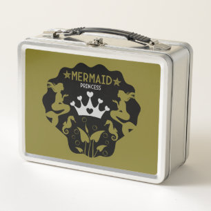 Girl Mermaid Princess Metall Brotdose