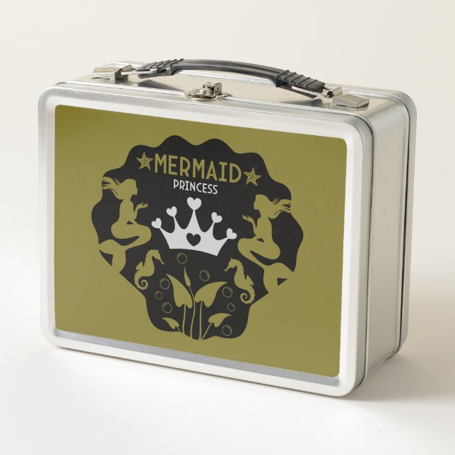 Girl Mermaid Princess Metall Brotdose (Vorderseite)