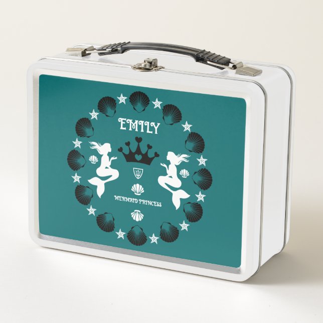 Girl Mermaid Princess Metall Brotdose (Vorderseite)
