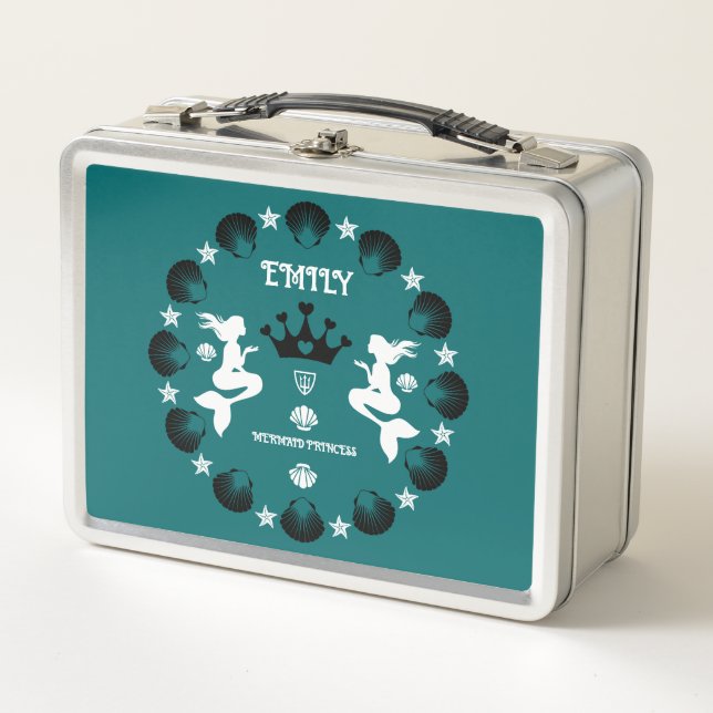 Girl Mermaid Princess Metall Brotdose (Vorderseite)