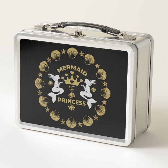 Girl Mermaid Princess Metall Brotdose (Vorderseite)