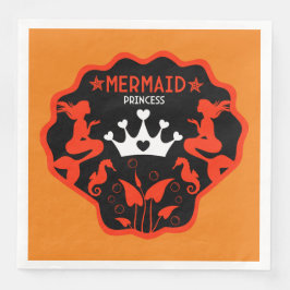 Girl Mermaid Princess Serviette