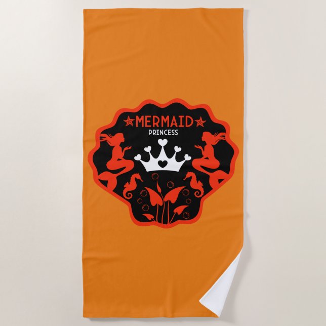 Girl Mermaid Princess Strandtuch (Vorderseite)